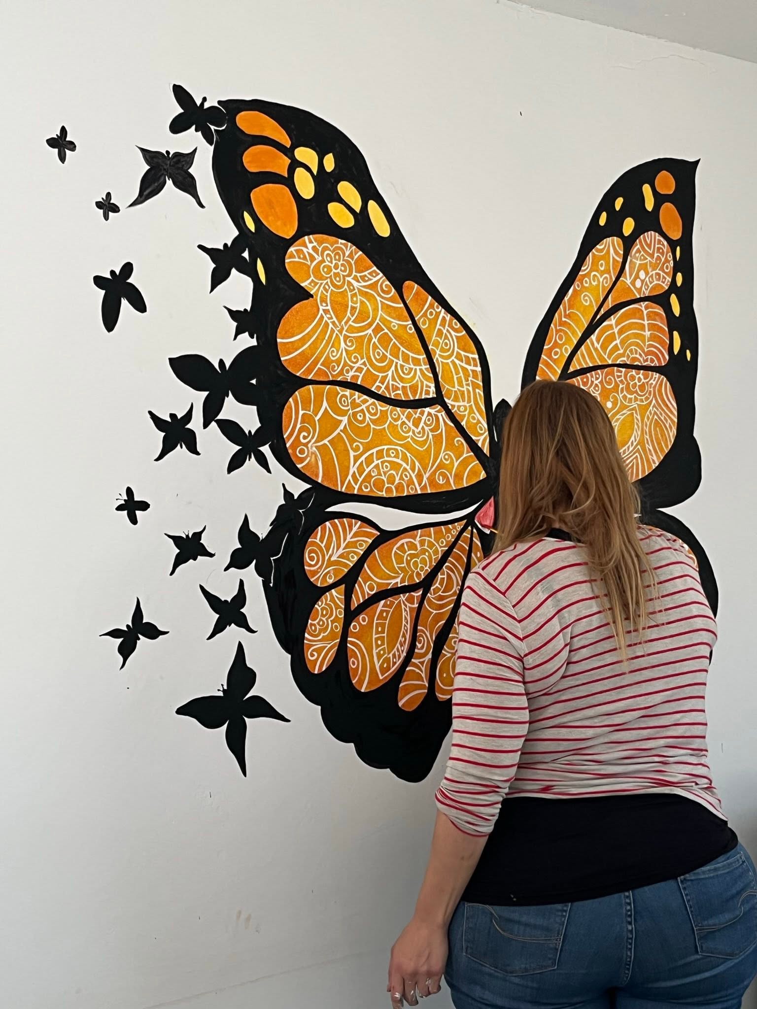 Alas de mariposa monarca, mural interactivo